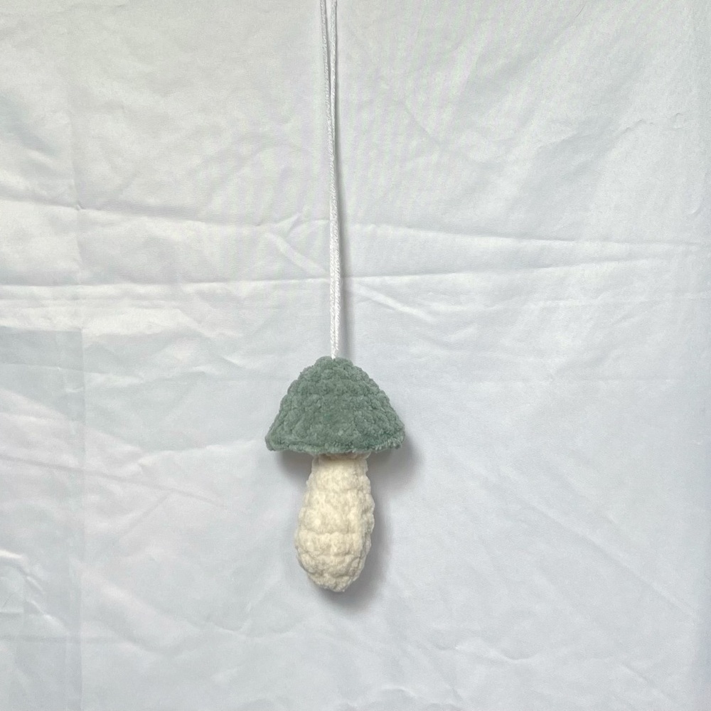 Blue Mushroom Car Mirror Charm